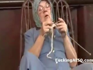 Terrific to trot granny fingers herself and gives soaking wet blowjob